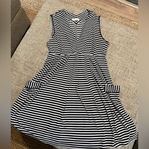 Calvin Klein B&W Nautical Striped Dress, Sz 10